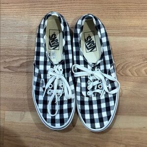Vans Classic Black and White Plaid Sneakers